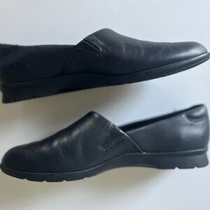 Clarks Collection Women's 8.5 Casual Slip-ons 28850 Black Leather Shoes